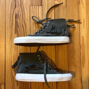 Vans SK8-Hi Green Suede Fringe Tassels Moccasin Sneakers Women’s 7.5 Men’s 6